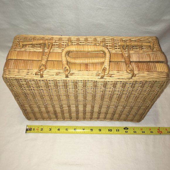 Vintage Wicker Suitcase or Picnic Basket